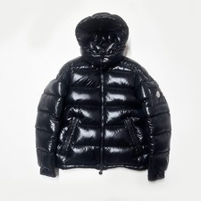 100% AUTHENTIC MONCLER MAYA SIZE 2 M MEDIUM BLACK MENS JACKET MENS PUFFER DOWN