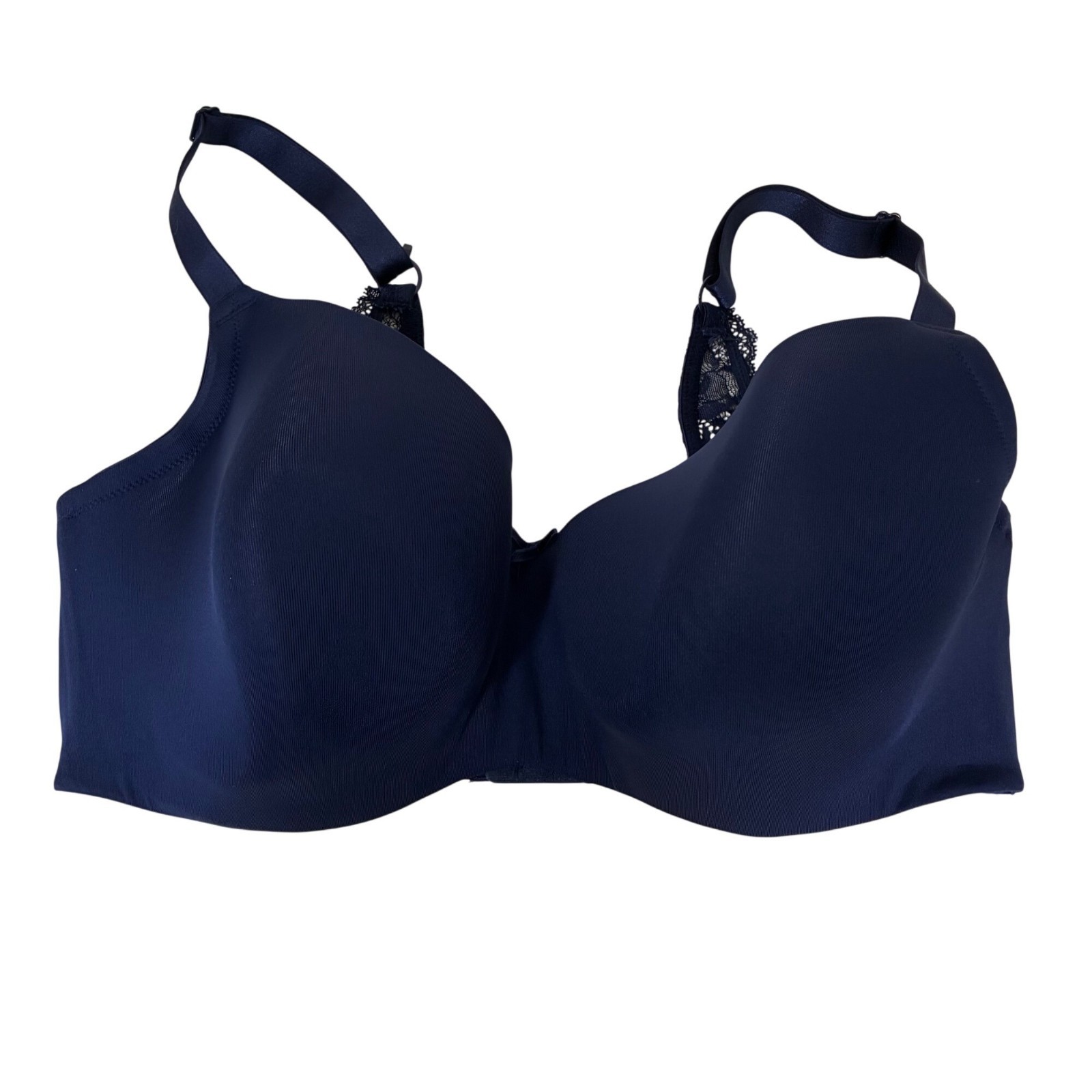 Cacique Balconette Bra 40F Sapphire Blue Lace Back J Hook Lingeriecore Soft Glam