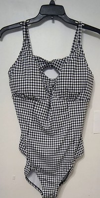 Time And Tru Black And White Checked One Pc. Swimsuit. Size 3X