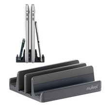 SPACEMax Vertical Laptop Stand Adjustable 4-Slot Aluminum Desktop Holder
