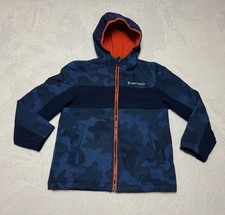 Free Country Jacket Boys 7 Blue Camo Soft Shell Full Zip Lined Hooded Youth