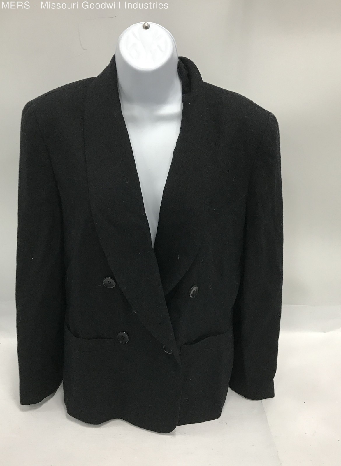 Pendleton Blazer Black Solid Double Breasted Wool… - image 1