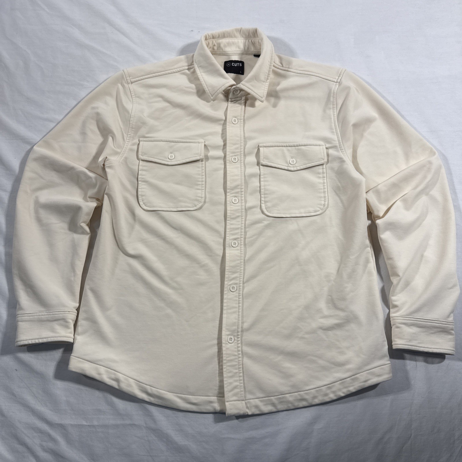 CUTS Hyperloop Overshirt Button Down Ivory Men’s … - image 1