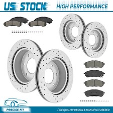 Front Rear Drilled Brake Rotorsceramic Pads Wclips For 2019-2022 Ford Ranger Front Rear Drilled Brake Rotorsceramic Pads Wclips For 2019-2022 Ford Ranger