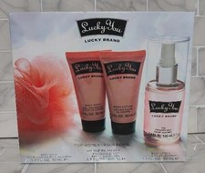 Lucky Brand Lucky You Fragrance Perfume Gift Set Body Mist Lotion Body Wash New