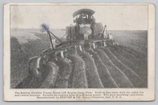 Reeves Steam Engine Gang Plow Tractor Farm Equipment Advertising Postcard