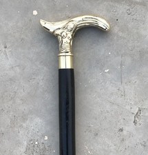 36'' Victorian Vintage Brass Mermaid Head Handle Cane Wooden Walking Stick Gift