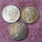 Lot of  3  Nice  Heavy   1922 - P -D-S  Peace 90% silver dollar Coins   LOT # 39