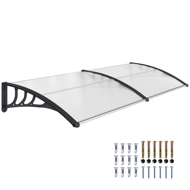 Outsunny Tettoia Pensilina per Porta e Finestra in Policarbonato 195x75cm