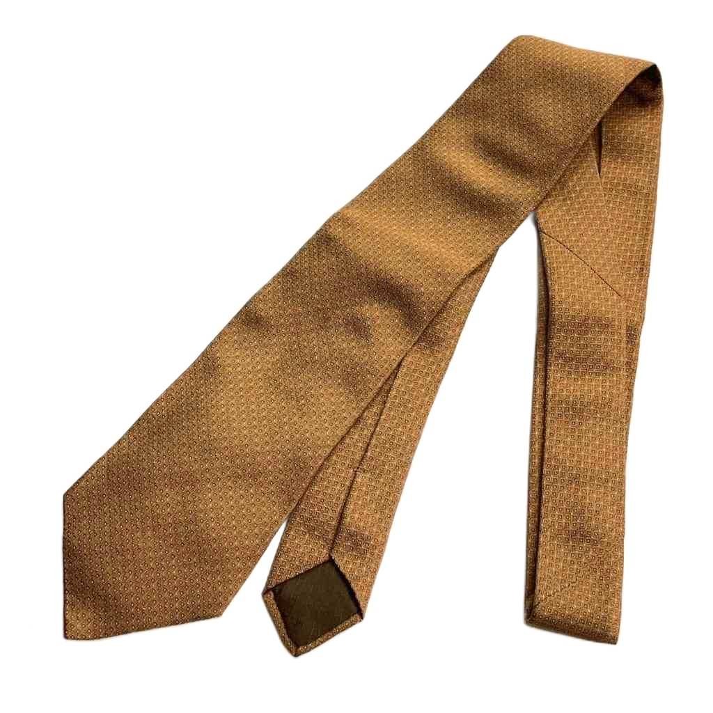 Hermes Allover Pattern Tie Regular Silk Camel Aa … - image 4
