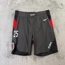 Nike WNBA Atlanta Dream Basketball Shorts 34 L Grey Black Red #25 Vaporknit