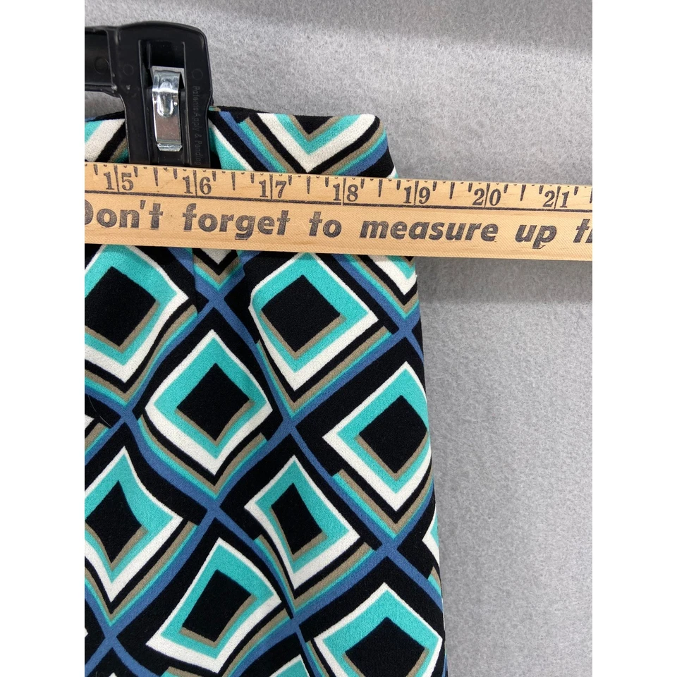 Kasper Skirt Women's Size 16 Pencil Blue Black Geometric Print Lined Back Zip - Image 3 of 4