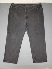 H. I. S. ~ Pants For Men W50 X L32 Black Denim 100% Cotton Made in USA Big Tall