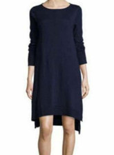 NWT Eileen Fisher Italian Merino Jersey MIDNIGHT Navy Dress 1X  MSRP $268