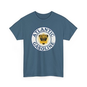Atlantic Gasoline Vintage Logo Print T-Shirt Esso Texaco Sinclair Flying A Arco