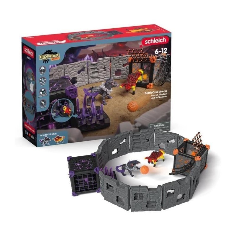 BattleCave Arena Lave vs Ténèbres Schleich jeu de combat enfant salon