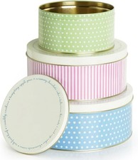 Cake Tins Set for Storing Cakes Round Stackable Metal Nesting Cake Storage Tins
