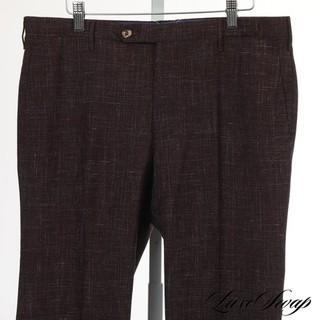 #1 MENSWEAR LNWOT Rota Made in Italy Raspberry Linen Blend Static Check Pants 50