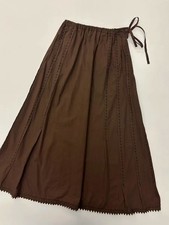 Issey Miyake Heart Brown Detail Long Skirt