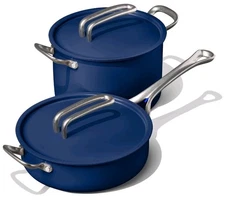 Risa Induction Cookware Pot and Pan Set Nonstick Ceramic Coating (Blue) All New