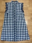 Women's Dear Creatures Navy Blue Checked Dress Size M EUC