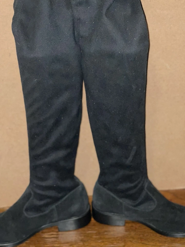 Botas altas de cuero/tela negras para mujer talla EU 37 / US 6 Foto 4 de 4