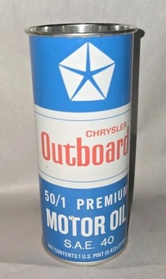 Vintage Chrysler Outboard motor oil premium Sae 40 50/1 can
