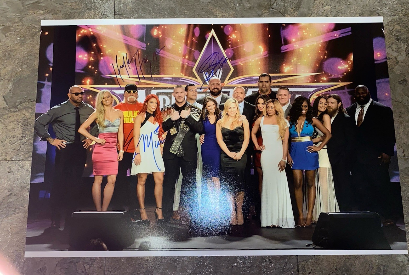 Hulk Hogan-Big Show- Eva Marie Signed/Autographed 16x24 WWE Wrestlemania Photo