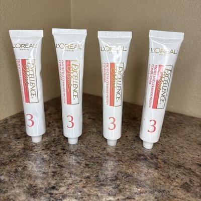 Lot of 4 L'Oreal Excellence Creme #3 Conditioning Hair Treatment 1.6 fl. oz. ea