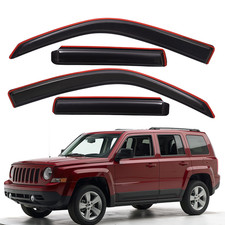In-channel Smoke Acrylic Rain Guard Window Visor For 2007-2017 Jeep Patriot