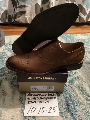 DS Johnston & Murphy Conard Cap Toe Tan Leather Dress Shoes Mens Sz 11.5