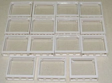 ☀️LEGO LOT OF 15 NEW WHITE 1 X 4 X 3 WINDOWS WITH GLASS TOWN CITY HOUSE PIECES