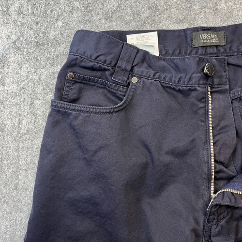 Versace Sport Mens Chino Lightweight Baggy Relaxed Loose Straight Blue W32 L32 * - Picture 8 of 14
