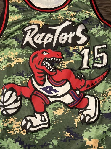 RARE NBA Authentics Toronto Raptors Vince Carter Jersey Digital Camo Sz L - Picture 6 of 15