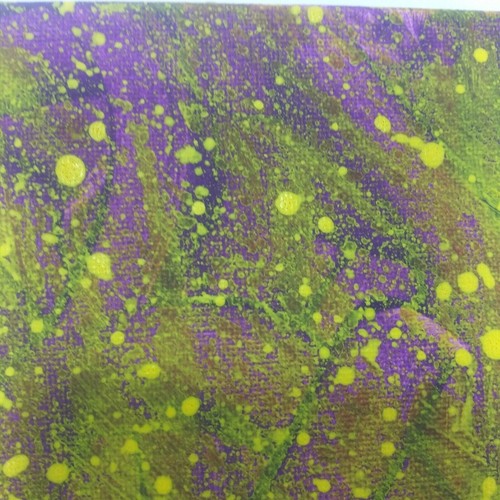 Original Abstract Painting 8 x 10 in on Canvas Colors Purple Yellow and More - Picture 4 of 7