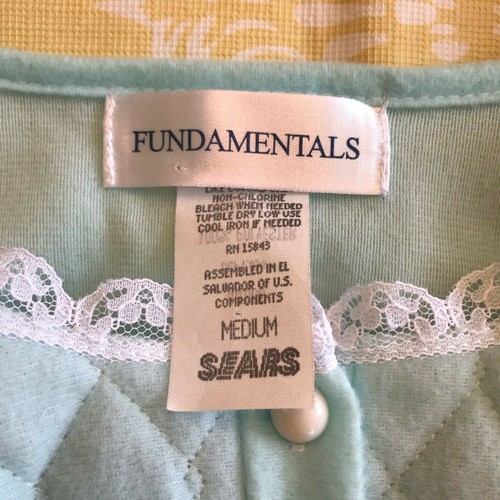 Sears Fundamentals Super Soft Nightgown Mint Green lace long sleeve pajamas sz M - Picture 7 of 7