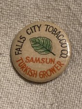 Falls City Tobacco Co. Louisville KY Advertising Pin Back Button Samsun Grower