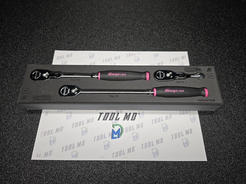 Snap-on Tools EE. UU. NUEVO ROSA 3 piezas 1/4" Juego de trinquete de agarre suave 103RT05FP TKF72 - Imagen 3 de 10