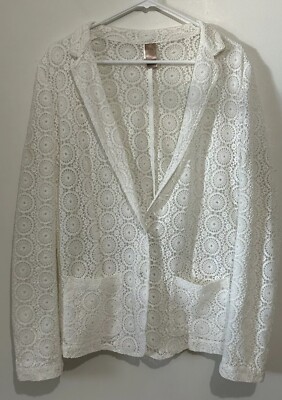 LEL  Lace Coverup Jacket Size Large