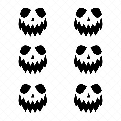 6 Jack-o'-Lantern Face Vinyl Decals | Halloween Pumpkin Stickers | Spooky