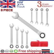 Ratchet Spanner Wrench Set Metric Combination Ratcheting Spanners 8-19mm 8pcs