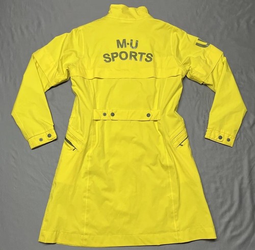 Vintage MU Sports Japan Logo Jacket Coat Windbreaker Yellow Convertible Sleeves - Picture 8 of 24