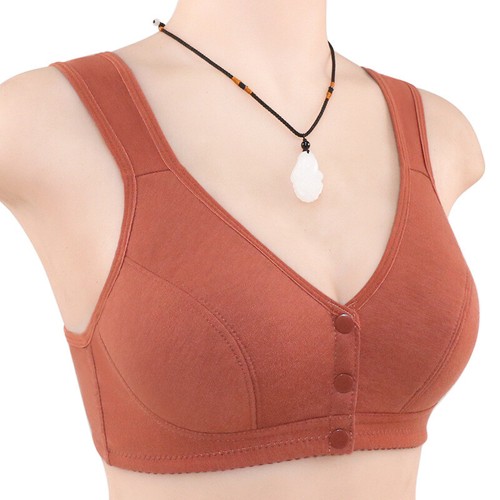 Women Cotton Front Closure Bra Wireless Bras Bralette Push Up Front Closure B * - Picture 12 of 19
