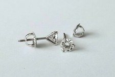 1.00 Carat Moissanite Martini Stud Earrings in 14k Gold (Charles & Colvard) 