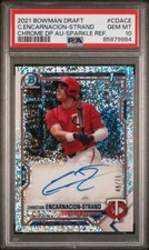 2021 Bowman Chrome Christian Encarnacion Strand Sparkle Ref Auto /71 RC PSA 10