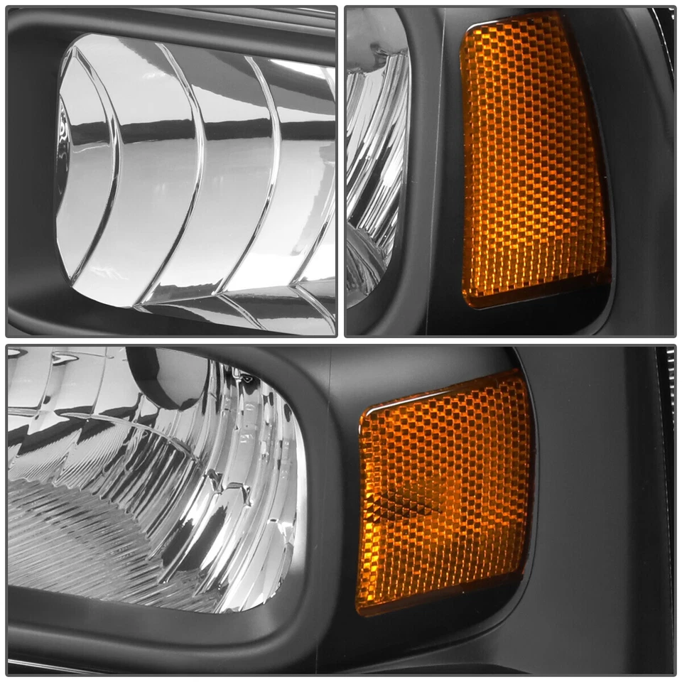 SE ADAPTA A 05-07 SUPER DUTY F-250/350/450 FAROS DE CRISTAL NEGRO LÁMPARAS DE SEÑAL ÁMBAR Foto 4 de 4