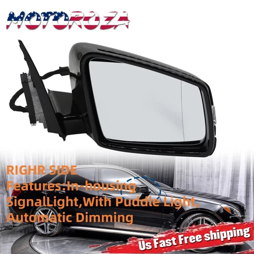 BLACK FOR MERCEDES RIGHT SIDE PASSENGER MIRROR 2010-2016 E350 E550 E400 SEDAN US