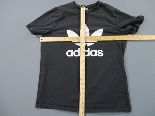 Adidas Shirt Herren mittelschwarz Rundhalsausschnitt kurzärmeliger Pullover großes Kleeblatt Logo - Bild 5 von 11