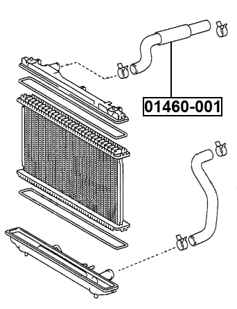 Radiator Hose Febest 01460-001 OEM 16571-20060 | eBay