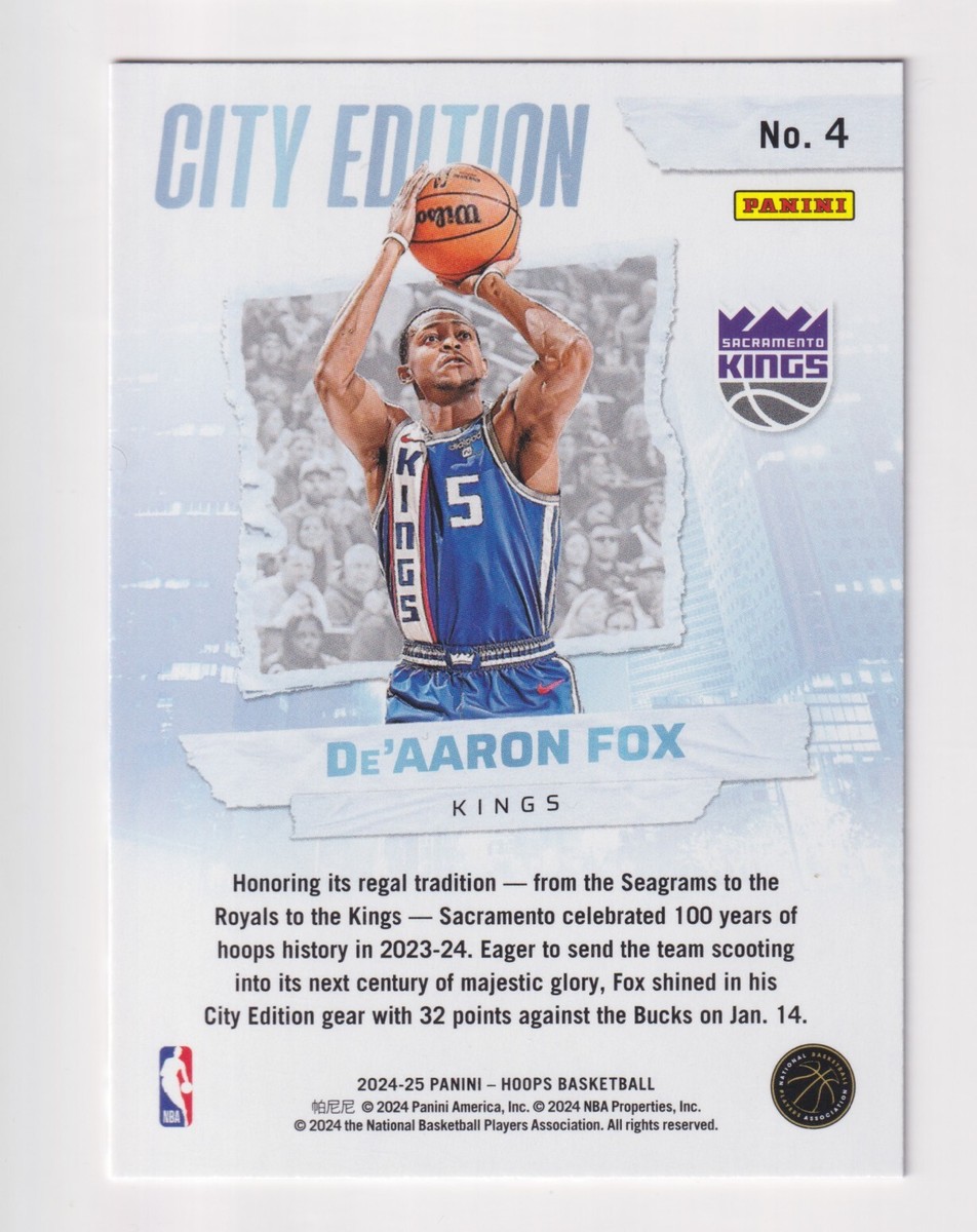 2024-25 Panini NBA Hoops CITY EDITION #4 De'AARON FOX